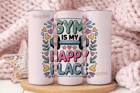 Gym Happy Place 20oz Tumbler Design Sublimation DesignSVG 