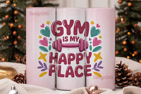 Gym Happy Place 20oz Tumbler Design Sublimation DesignSVG 
