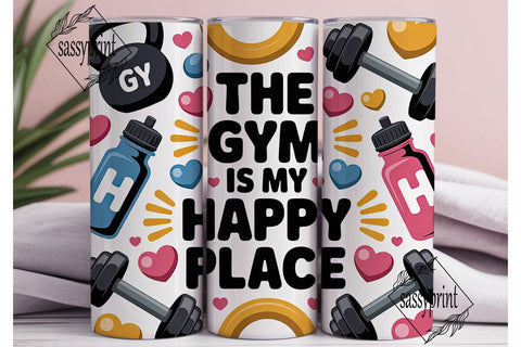 Gym Happy Place 20oz Tumbler Wrap Sublimation sassyprint 