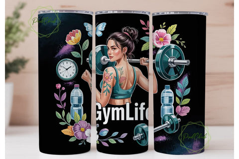 GYM LIFE 20oz Tumbler Design Sublimation PixelChick 