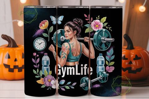 GYM LIFE 20oz Tumbler Design Sublimation PixelChick 