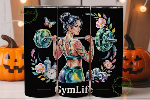 GYM LIFE 20oz Tumbler Design Sublimation PixelChick 