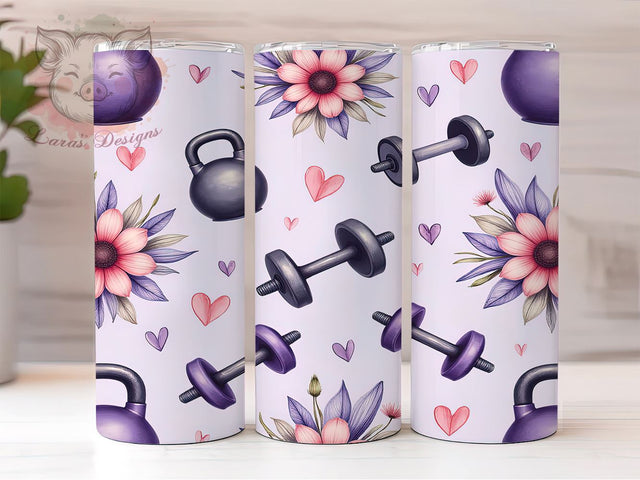 Gym Motivational Fitness 20oz Tumbler, Gym Motivational, 20oz Tumbler, Sublimation Wrap, Workout Cup, Fitness Gift, Inspirational Drinkware Sublimation Lara' s Designs 