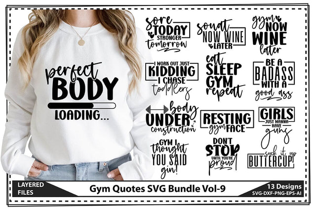 Gym Quotes SVG Bundle Vol-9 SVG shah alam 