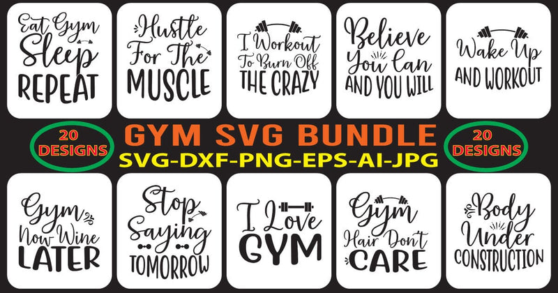 GYM-SVG-BUNDLE SVG Syaman 