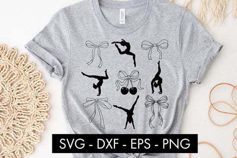 Gymnast Coquette SVG Minimalist Bow PNG SVG Freeling Design House 