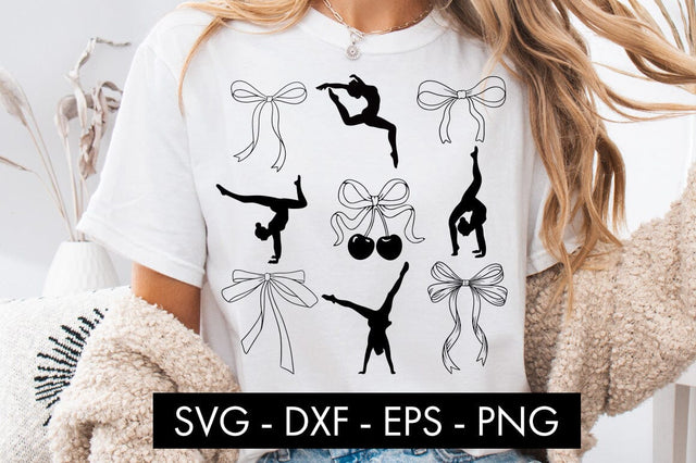 Gymnast Coquette SVG Minimalist Bow PNG SVG Freeling Design House 