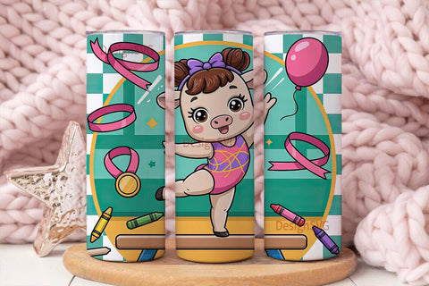 Gymnast Cow 20oz Tumbler Wrap Sublimation DesignSVG 