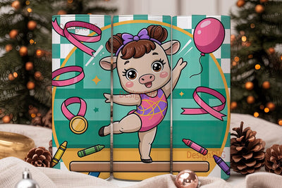 Gymnast Cow 20oz Tumbler Wrap Sublimation DesignSVG 