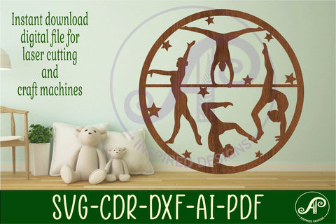 Gymnast wall art sign, SVG file. vector file SVG APInspireddesigns 