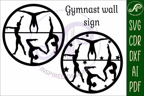 Gymnast wall art sign, SVG file. vector file SVG APInspireddesigns 