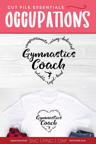 Gymnastics coach svg for Cricut or Silhouette - heart SVG SVG Cut File 