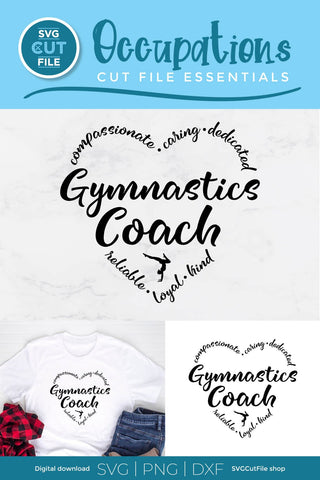 Gymnastics coach svg for Cricut or Silhouette - heart SVG SVG Cut File 