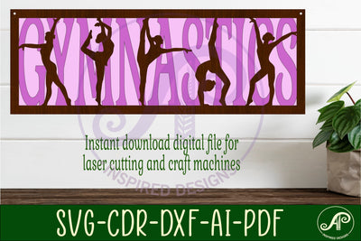 Gymnastics layered wall art sign, SVG file. vector file SVG APInspireddesigns 