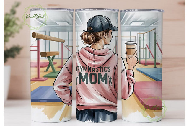 Gymnastics Mom 20oz Tumbler Wrap Sublimation PixelChick 