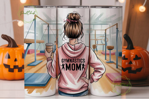 Gymnastics Mom 20oz Tumbler Wrap Sublimation PixelChick 