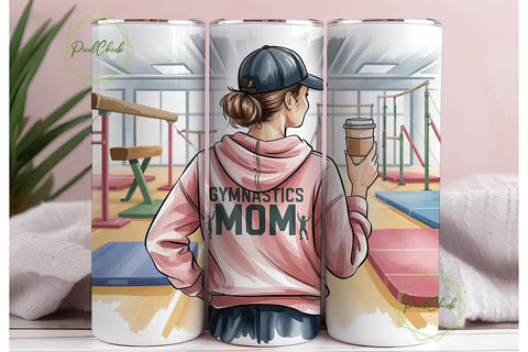 Gymnastics Mom 20oz Tumbler Wrap Sublimation PixelChick 