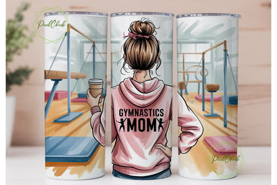 Gymnastics Mom 20oz Tumbler Wrap Sublimation PixelChick 