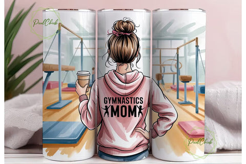 Gymnastics Mom 20oz Tumbler Wrap Sublimation PixelChick 