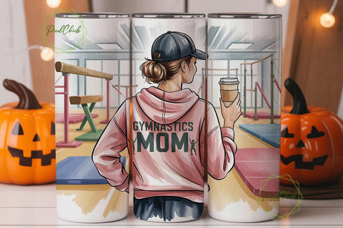 Gymnastics Mom 20oz Tumbler Wrap Sublimation PixelChick 