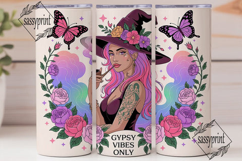 Gypsy Witch Vibes 20oz Tumbler Wrap Sublimation sassyprint 