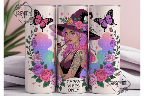 Gypsy Witch Vibes 20oz Tumbler Wrap Sublimation sassyprint 