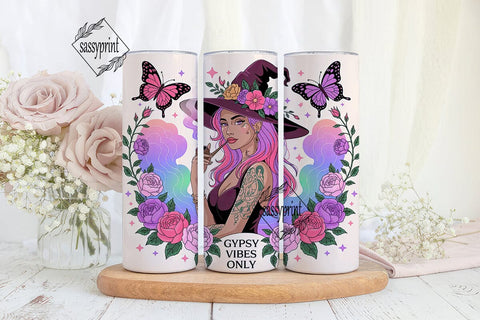 Gypsy Witch Vibes 20oz Tumbler Wrap Sublimation sassyprint 