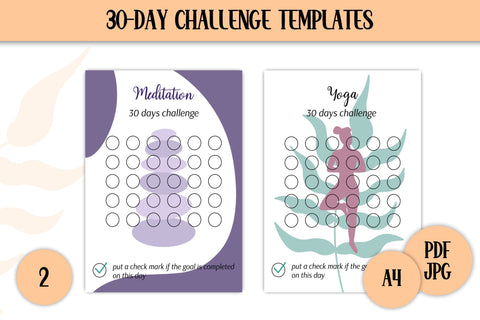 Habits Trackers Template Printable 30 Day Personal Challenge A4 Sheet PDF | Healthy Lifestyle Tracker Breaking Bad Habits | Digital Download Sublimation AnnaViolet_store 