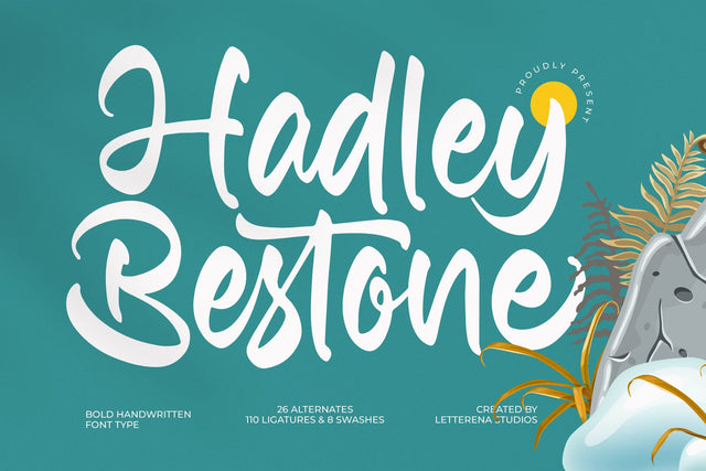 Hadley Bestone - Bold Handwritten Font Font Letterena Studios 