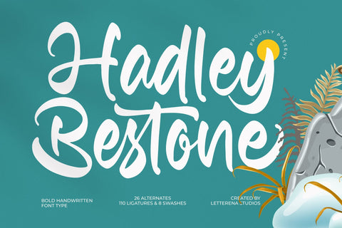 Hadley Bestone - Bold Handwritten Font Font Letterena Studios 