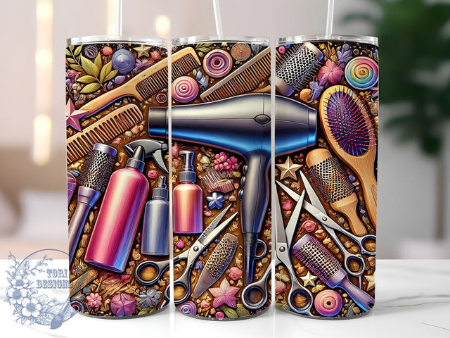 Hair Stylist 20oz Tumbler Wrap, Hairdresser Tools, Tumbler Wrap, 20oz Sublimation, Salon Gift, Hair Salon Decor, Custom Drinkware Sublimation ToriDesigns 