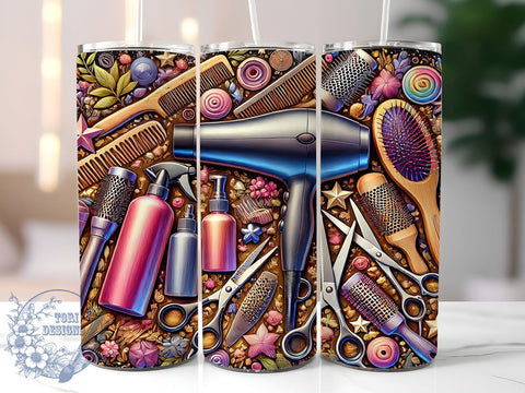 Hair Stylist 20oz Tumbler Wrap, Hairdresser Tools, Tumbler Wrap, 20oz Sublimation, Salon Gift, Hair Salon Decor, Custom Drinkware Sublimation ToriDesigns 