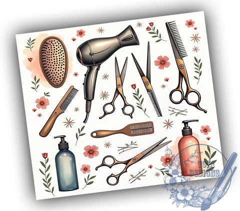 Hair Stylist 20oz Tumbler Wrap, Hairdresser Tools, Tumbler Wrap, 20oz Sublimation, Salon Gift, Hair Salon Decor, Custom Drinkware Sublimation ToriDesigns 