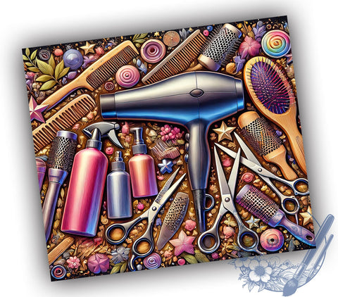 Hair Stylist 20oz Tumbler Wrap, Hairdresser Tools, Tumbler Wrap, 20oz Sublimation, Salon Gift, Hair Salon Decor, Custom Drinkware Sublimation ToriDesigns 