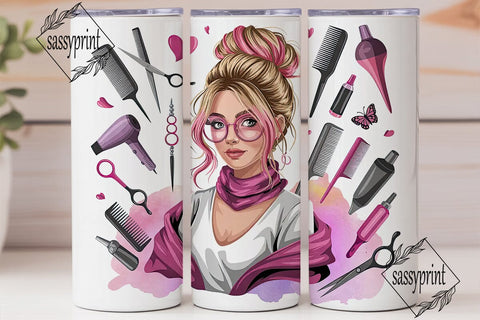 Hair Stylist 20oz Tumbler Wrap Sublimation sassyprint 