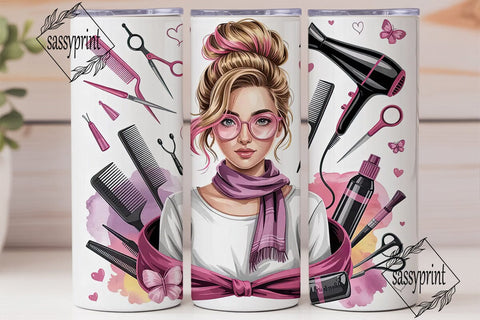 Hair Stylist 20oz Tumbler Wrap Sublimation sassyprint 