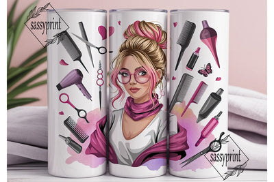 Hair Stylist 20oz Tumbler Wrap Sublimation sassyprint 