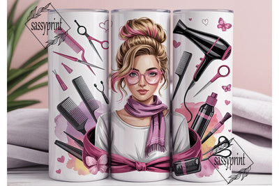 Hair Stylist 20oz Tumbler Wrap Sublimation sassyprint 