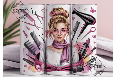 Hair Stylist 20oz Tumbler Wrap Sublimation sassyprint 