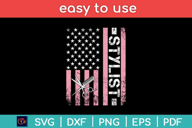 Hair Stylist American Flag Svg Design SVG artprintfile 