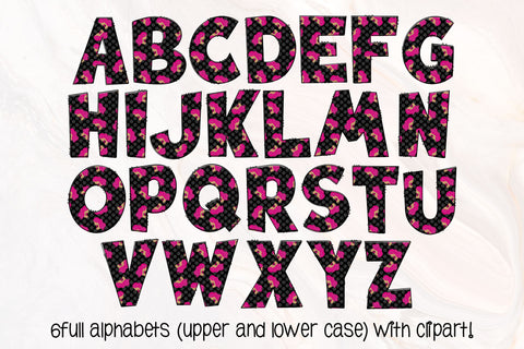 Hair Stylist Doodle Alphabet, Hair Salon Alpha Set PNG Sublimation Crafty Mama Studios 
