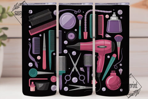 Hair Stylist Glam 20oz Tumbler Wrap Sublimation sassyprint 