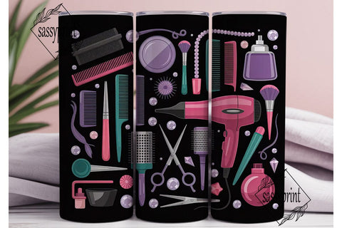Hair Stylist Glam 20oz Tumbler Wrap Sublimation sassyprint 