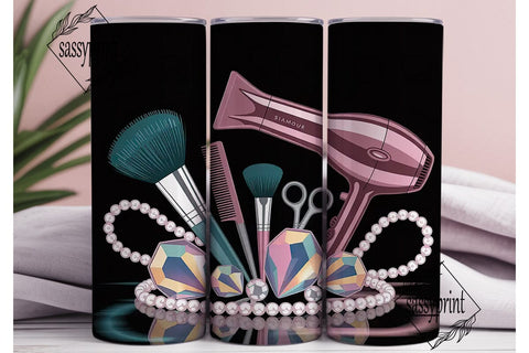 Hair Stylist Glam 20oz Tumbler Wrap Sublimation sassyprint 