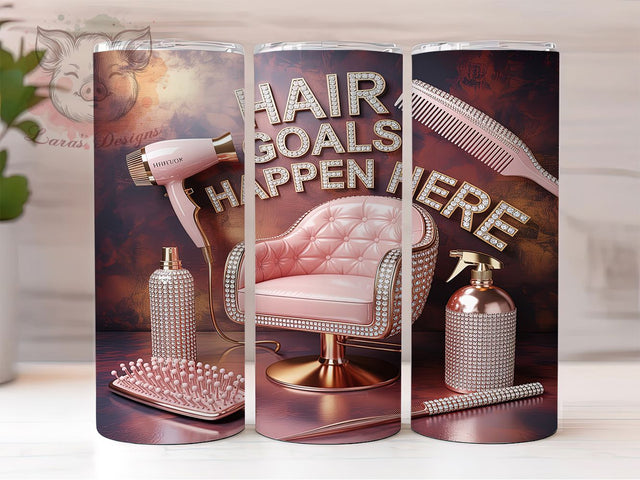 Hair Stylist Glam Goals 20oz Tumbler, Hair Goals, Salon Setup, Opulent Aesthetic, Glamorous Design, Skinny Tumbler, Sublimation PNG Sublimation Lara' s Designs 