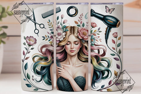 Hair Stylist Glamour 20oz Tumbler Wrap Sublimation sassyprint 