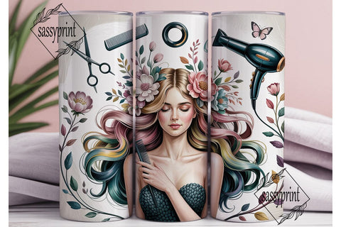 Hair Stylist Glamour 20oz Tumbler Wrap Sublimation sassyprint 