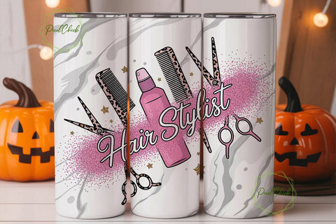 Hair Stylist Glitter Marble 20oz Tumbler Sublimation PixelChick 
