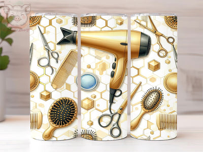 Hair Stylist Gold 20oz Tumbler Png, Straight & Tapered Tumbler Png, Stylis Tumbler Png, Digital Download PNG Sublimation Lara' s Designs 