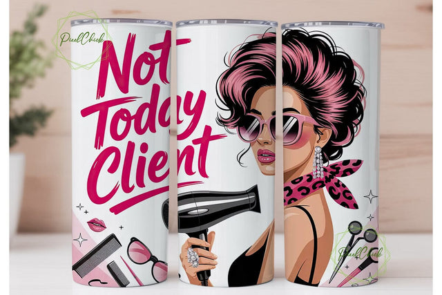 Hairdresser Girl Boss 20oz Tumbler Wrap Sublimation PixelChick 